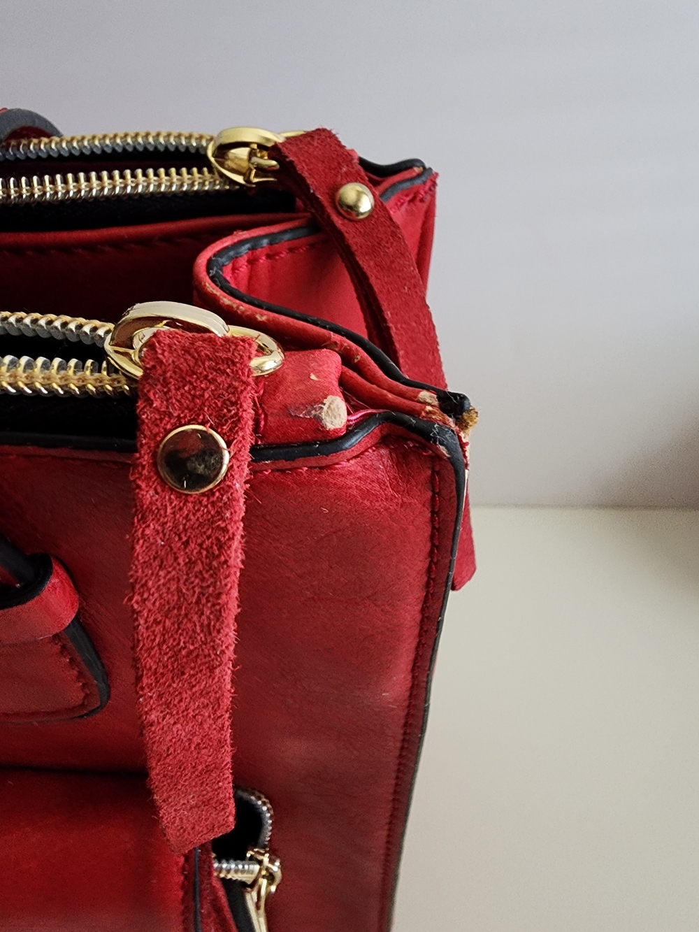 NWOT Sharif Tote Bag Red | Large Tote | Minor Wear - Picture 4 of 15